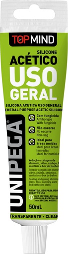 [AES0509.0619] UNIPEGA SILICONA ACETICA UG TRANSPARENTE TUBO PLAST 50ML BLISTER (CX 12)