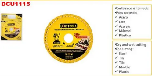 [DCU1115] Disco Diamante Continuo Corte Multiple 4-1/2 DCU1115 UYUS